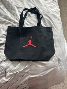 Jordan Black Tote with Red Jumpman Logo
